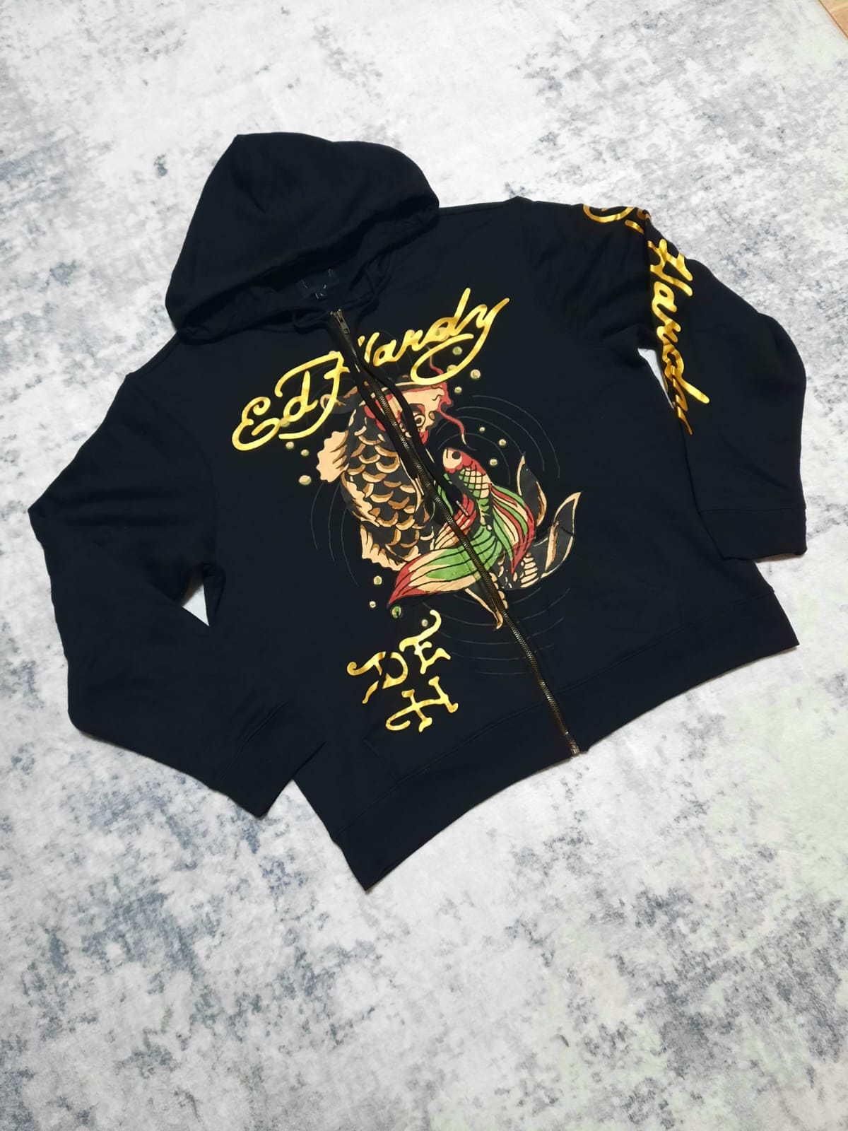 ed hardy black jacket y2k L