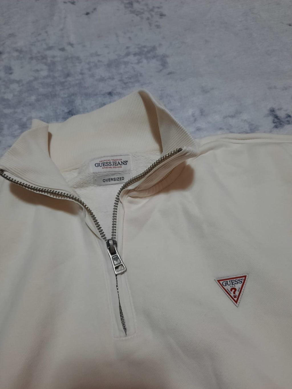 Jacket Crema Guess Jeans Vintage zip Oversized