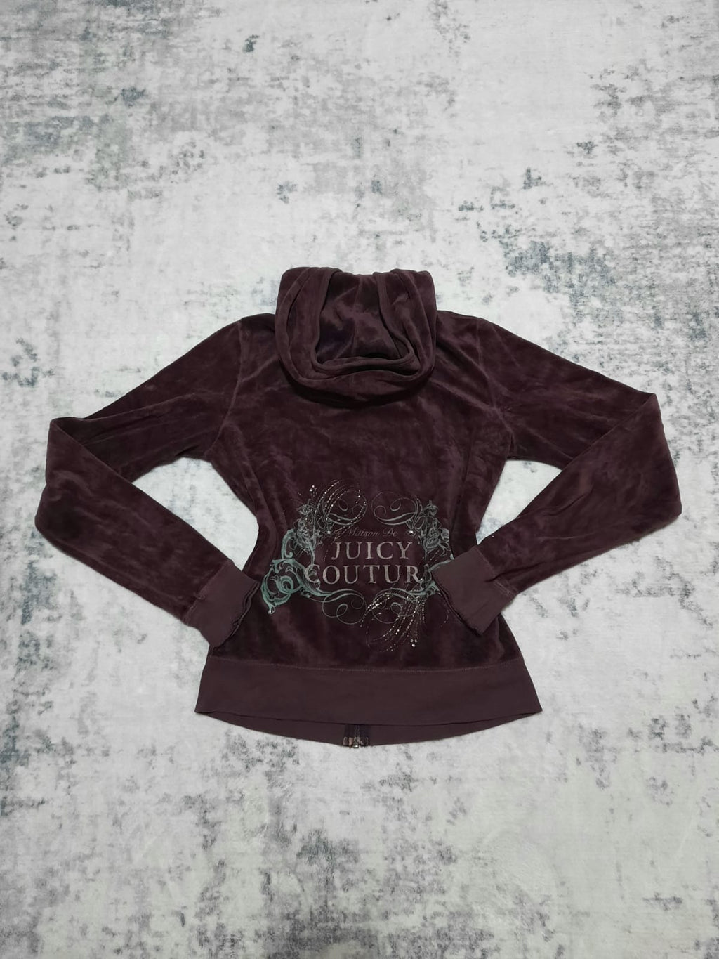 juicy couture dark purple hoodie zip y2k M