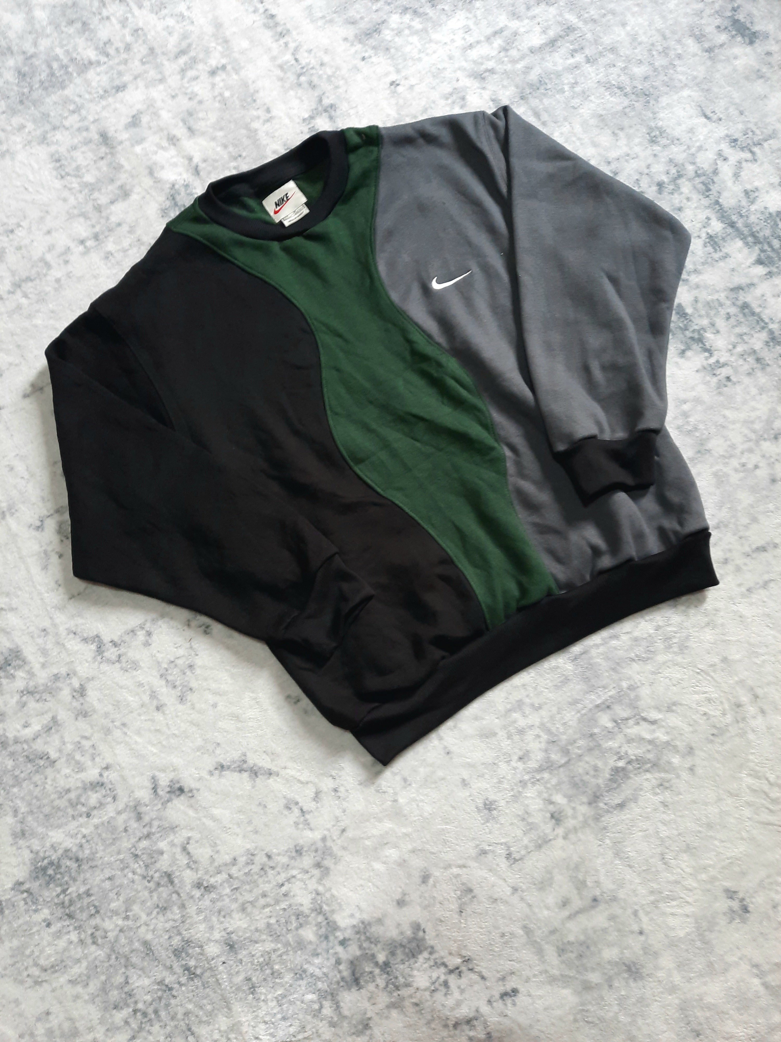 sweat nike retro dark grey, green and black M
