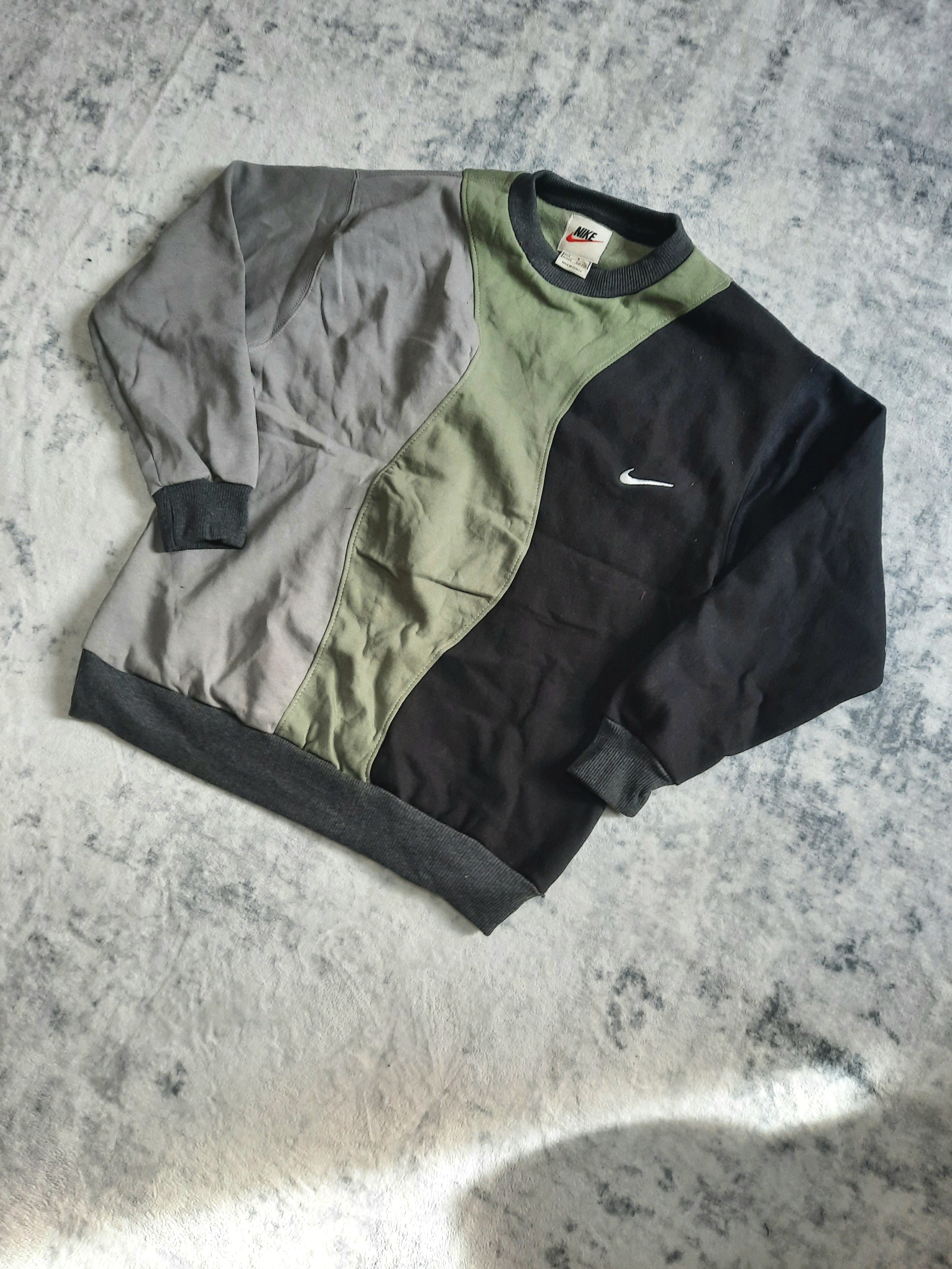 sweat nike retro black, green and grey S