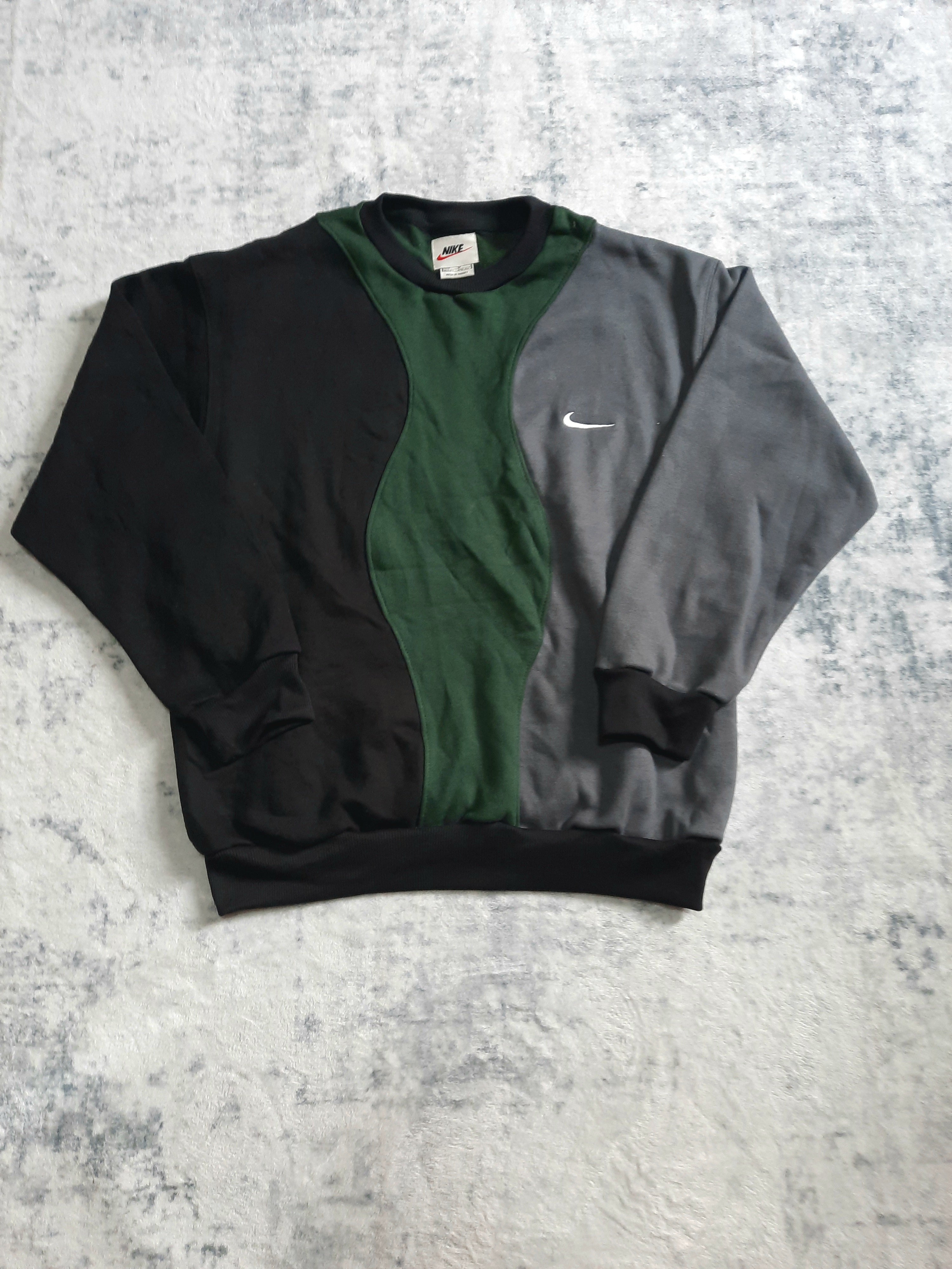 sweat nike retro dark grey, green and black M