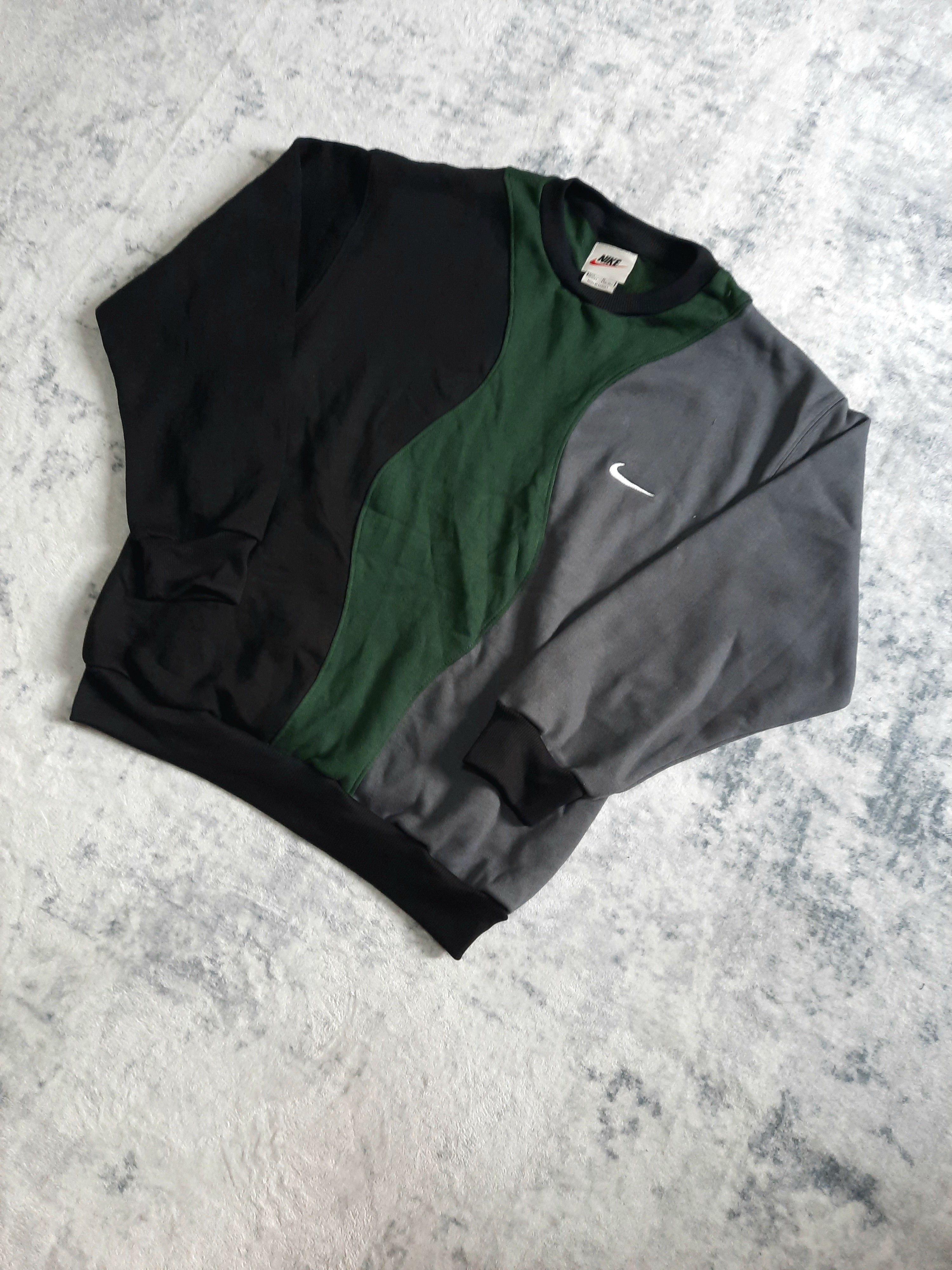 sweat nike retro dark grey, green and black M