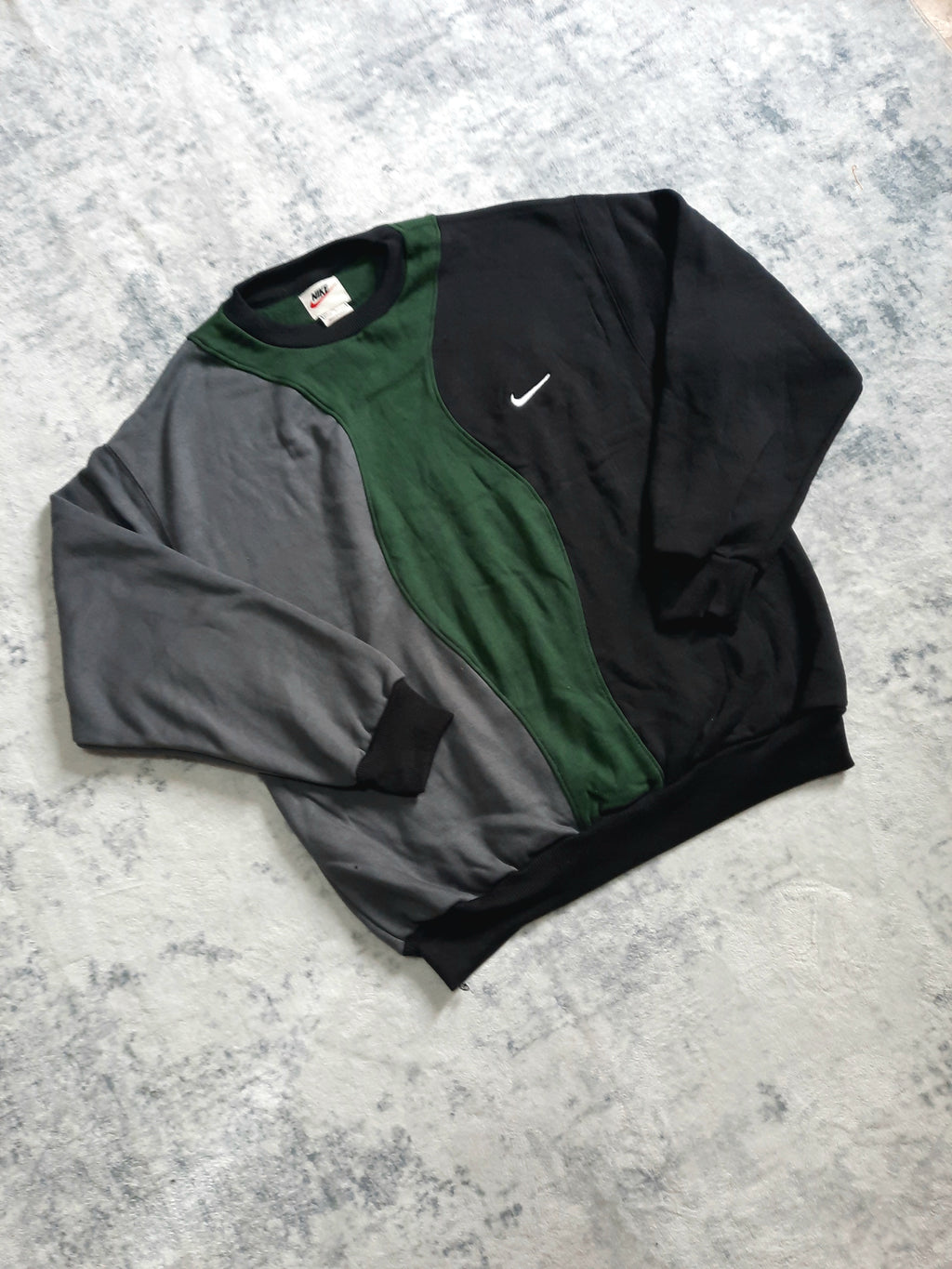 sweat nike retro black, green and grey L