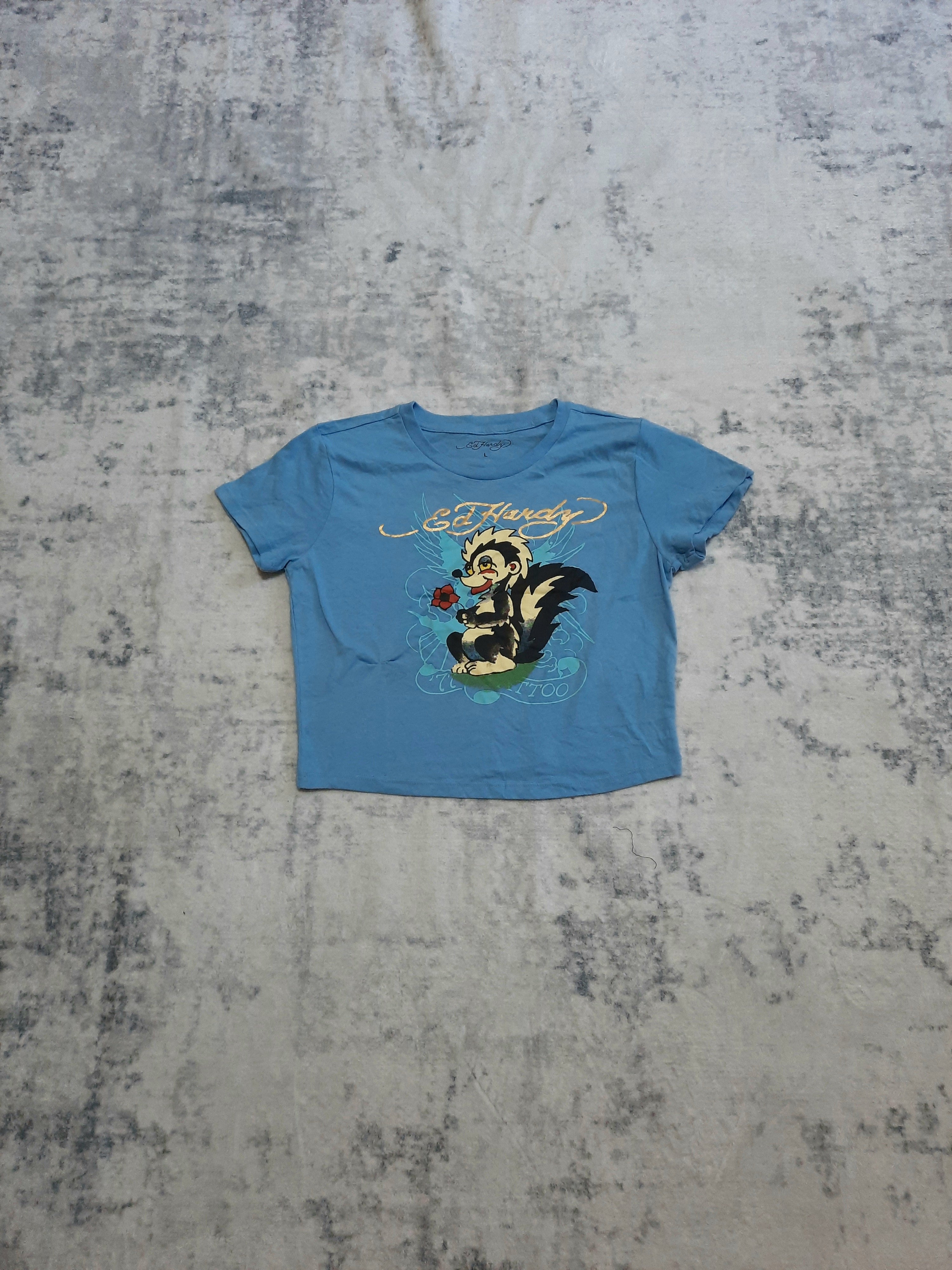 ed hardy t-shirt blue and yellow M