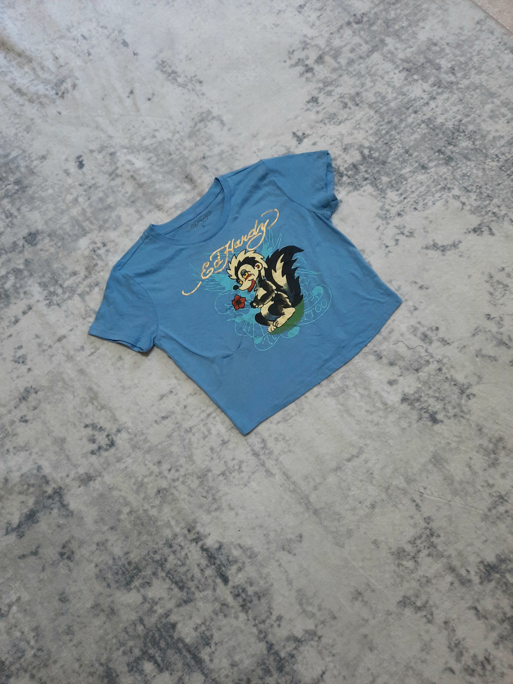 ed hardy t-shirt blue and yellow M