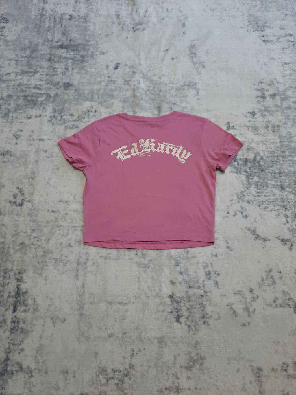 ed hardy t-shirt pink and white L