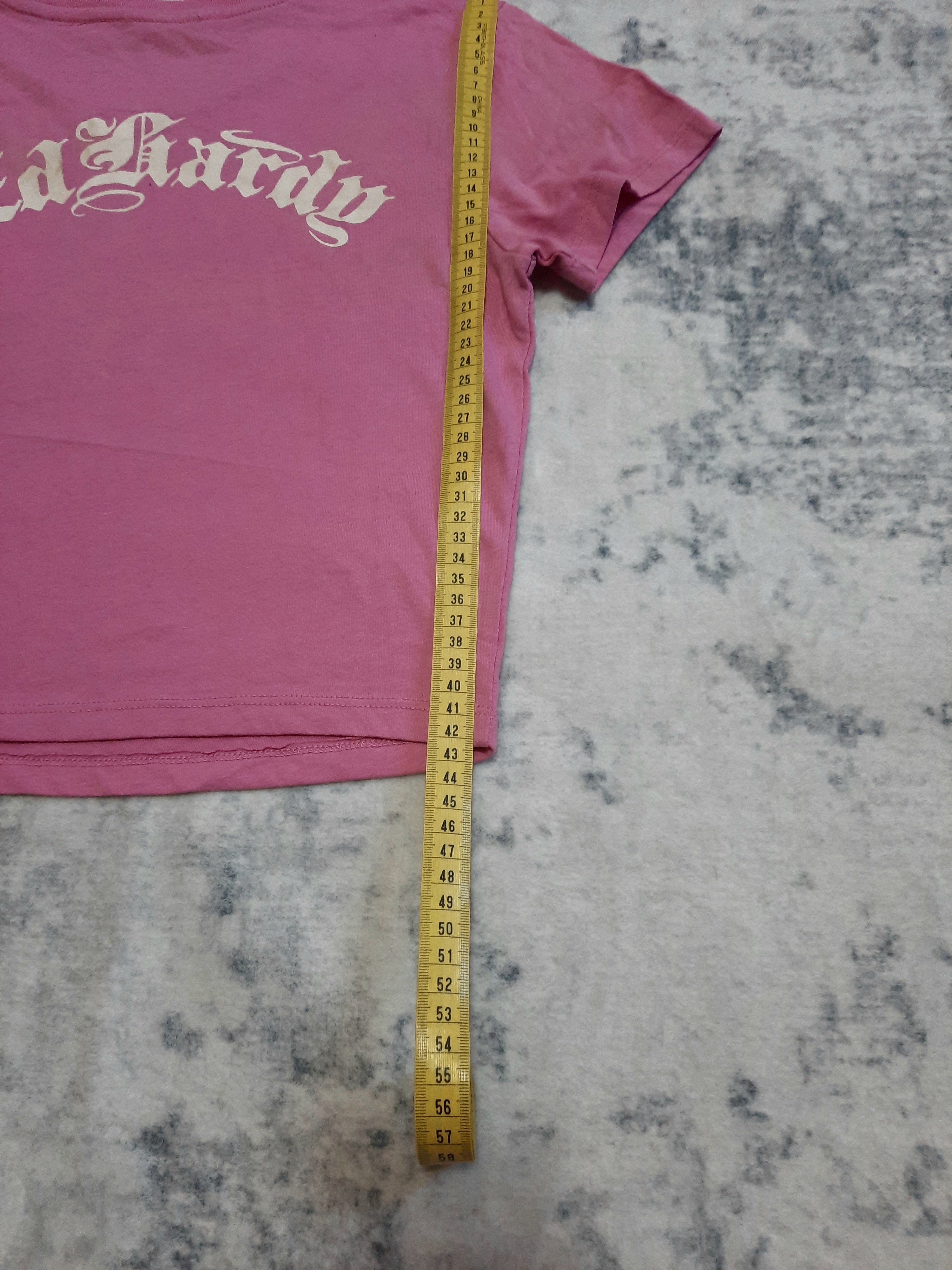 ed hardy t-shirt pink and white L